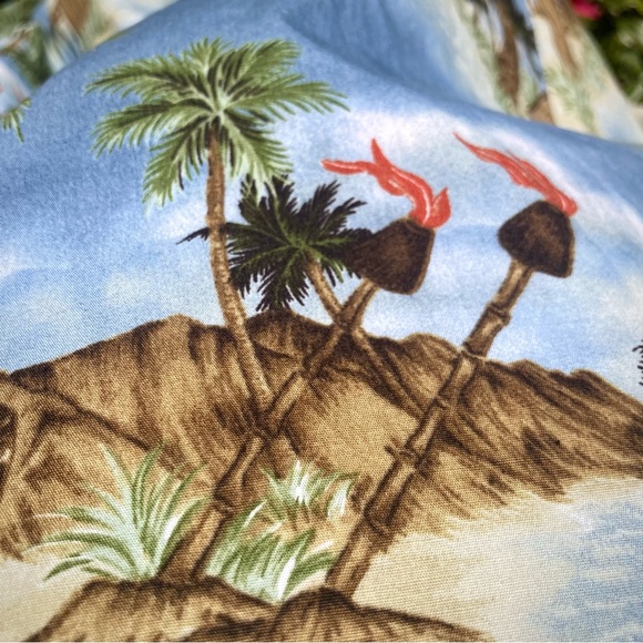 Hilo Hatties 1990s tropical Hawaiian light blue sleeveless sheath dress size 14 - Picture 11 of 15